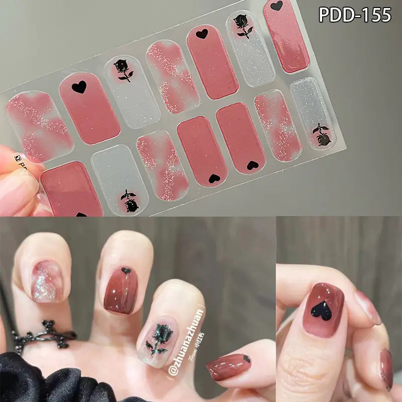 Chic 3D Heart Nail Decals for Spring/Summer