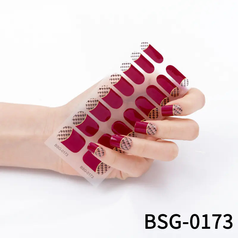 3D Gold Foil Gel Nail Art (16 pcs)