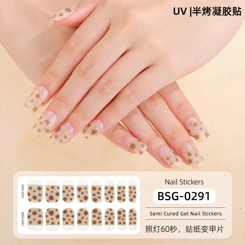 3D Gold Foil Gel Nail Art (16 pcs)