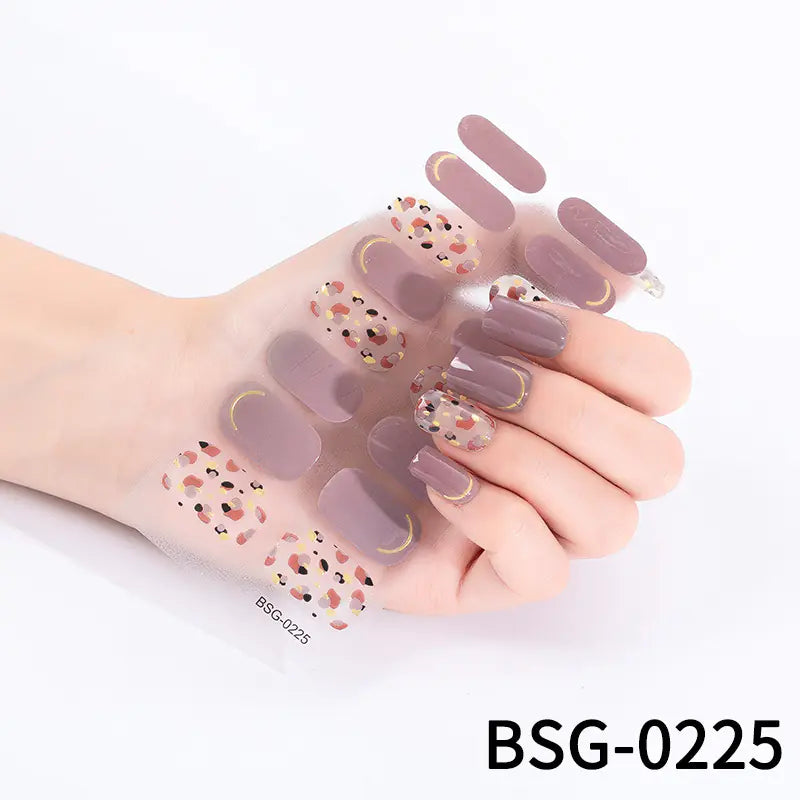 3D Gold Foil Gel Nail Art (16 pcs)